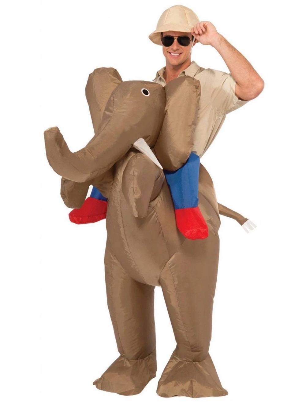 Inflatable Brown Elephant Ride-On Adults Costume